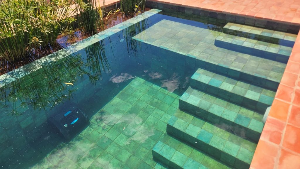 piscina biológica en Valencia integrada en vivienda con filtración natural y diseño limpio
